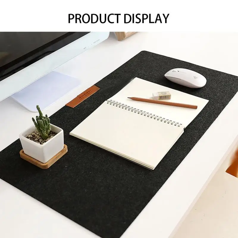 Customised logo extended  Wool Felt Laptop Cushion Desk Non-slip mouse pad black Gaming Mouse pad mat