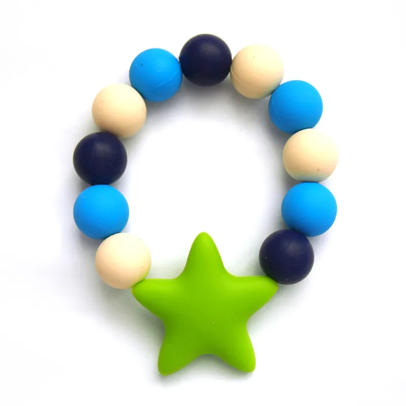 100% Food Grade Star Teething Beads Chewable Soft Chain Beads Teether Loose Beads