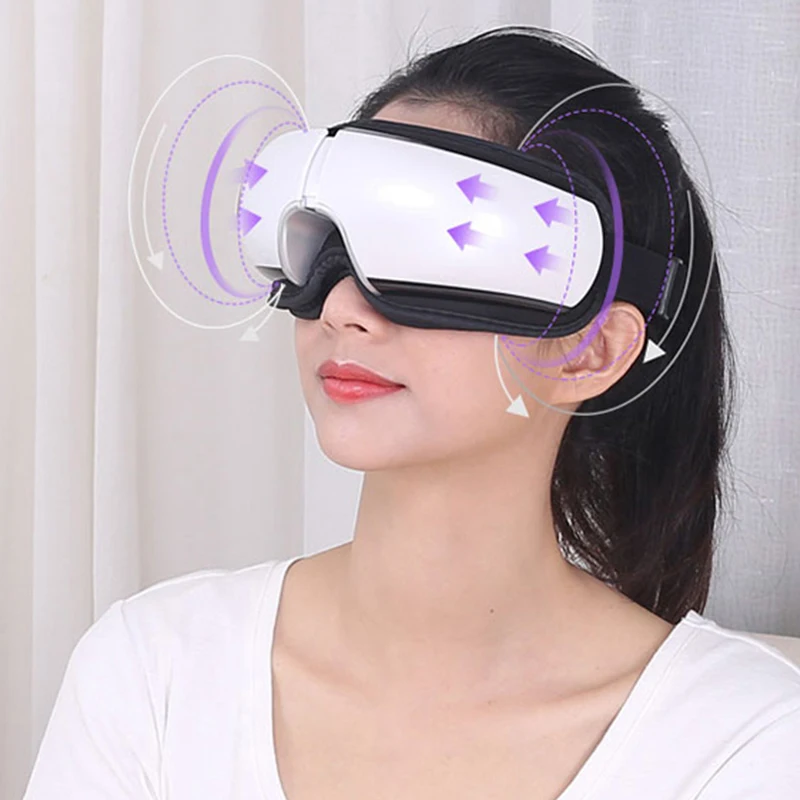 High Quality Vibrating Warm Heated Air Pressure Wireless Vibrative Eye Massager with Music Eye Massager