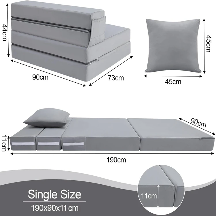 2024 Hot selling memory foam foldable mattress High Density Hypo-allergenic Memory Foam folding Mattress