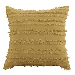 Buti Boho Macrame Solid Cotton Ethnic Knit Tassel  Embroidered Cushion Cover For Sofa