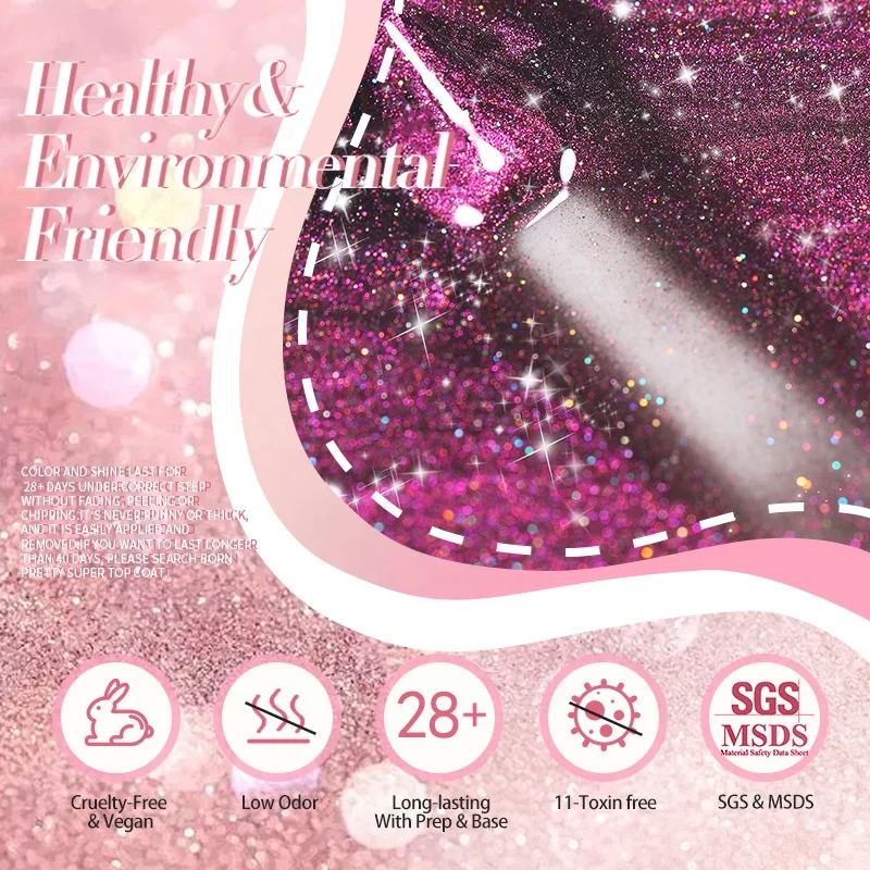 BORN PRETTY Popular Reflective Glass Cat Eye Magnetic Esmaltes En Gel UV Nails Cateye Gel Polish with Your Own Logo