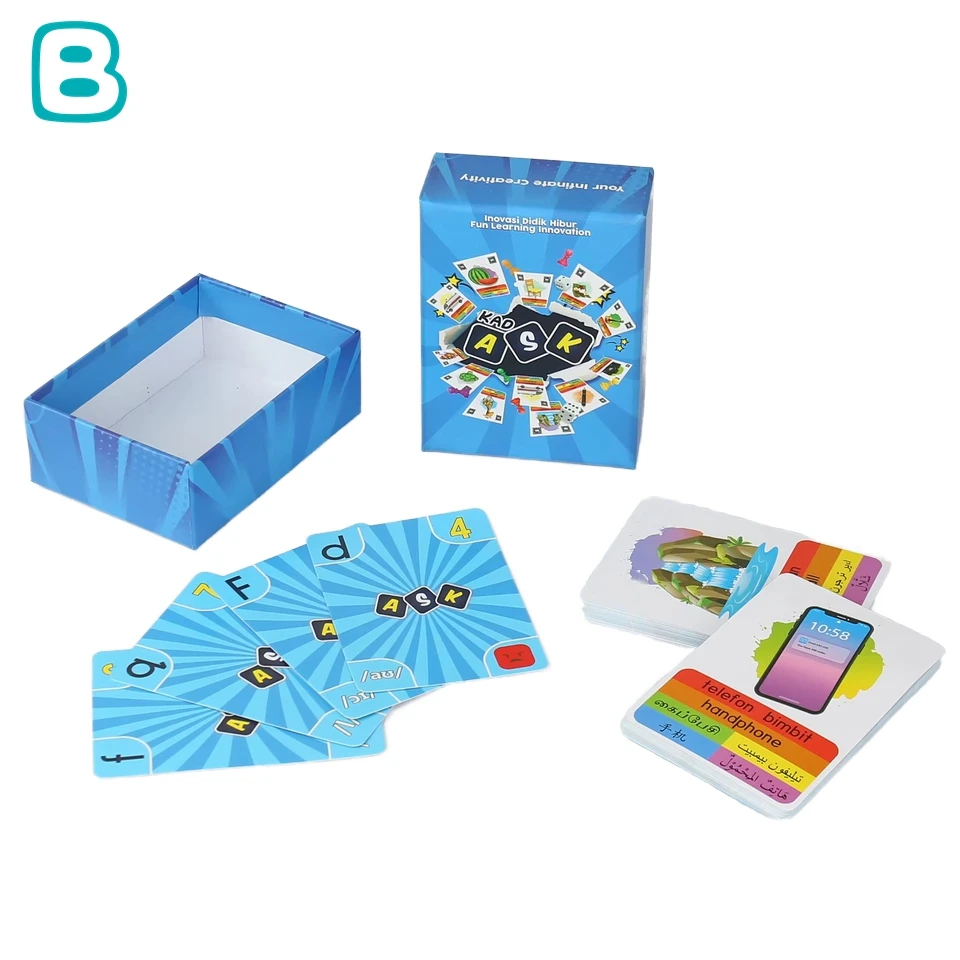 Factory Custom Flash Card Printing Customized Children Education Cards Game Multilingual Learning Card Set
