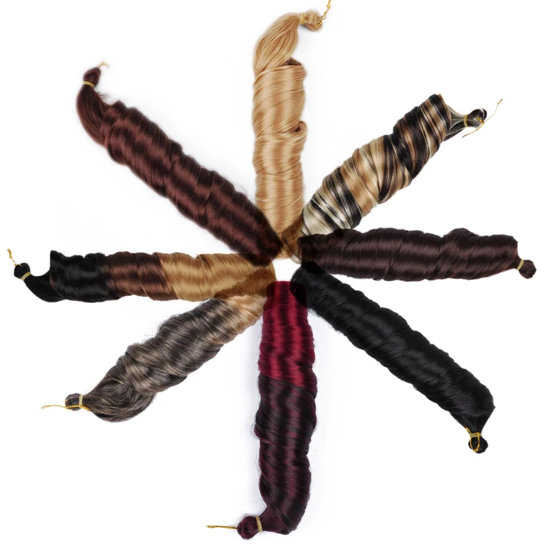 22-24inch 150g Colorful French curls spiral curl hair extension wavy braiding hair  curl braids