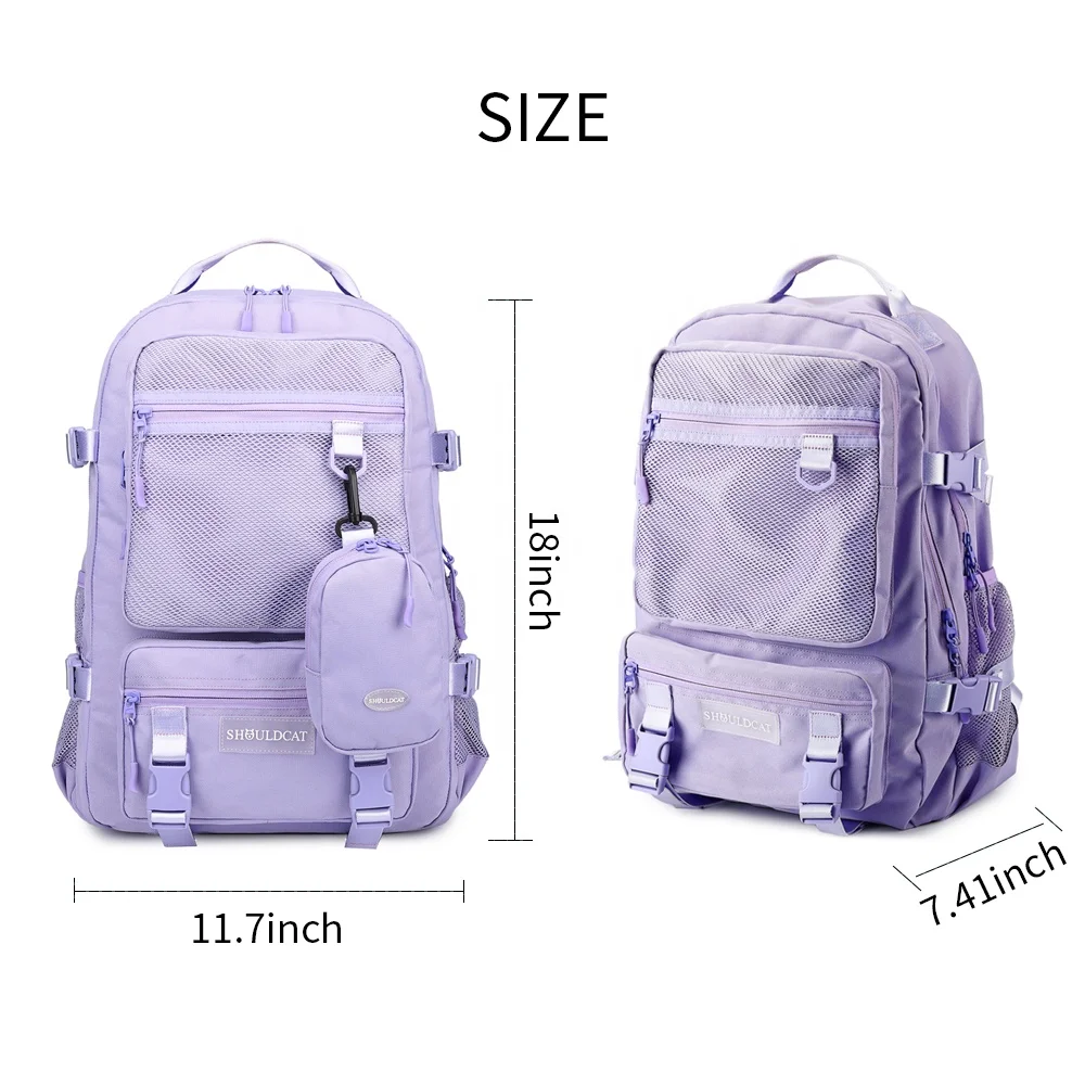 Wholesale ECO Friendly Purple Plain Hiking Backpack For men women