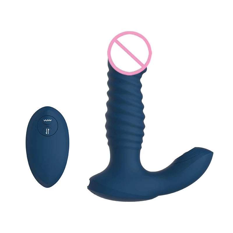 Two Motors Thrusting Vibrator Sex Toy Wireless Remote Adult Tapping Machine for Men and Woman