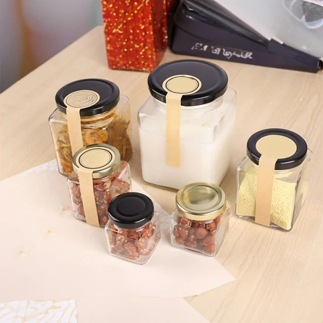 PUTIAN square 380ml glass hot sauce jar chili bottle tomato sauce honey jar pickles beef paste bottle