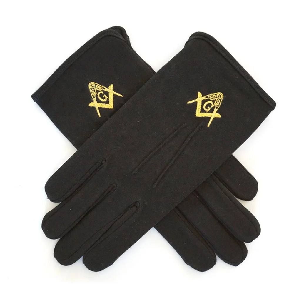 Hot Sale 2022 FGI Custom Logo White Cotton Masonic Gloves Good Quality All Color Cheap Rate for unisex