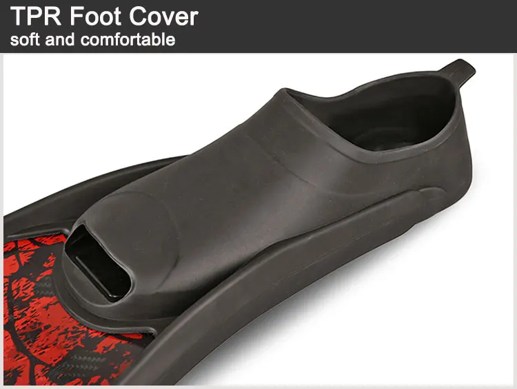 Carbon Fiber Custom Pattern Logo Spearfishing Long TPR Foot Pocket Flippers Underwater Freediving Scuba Diving Fins