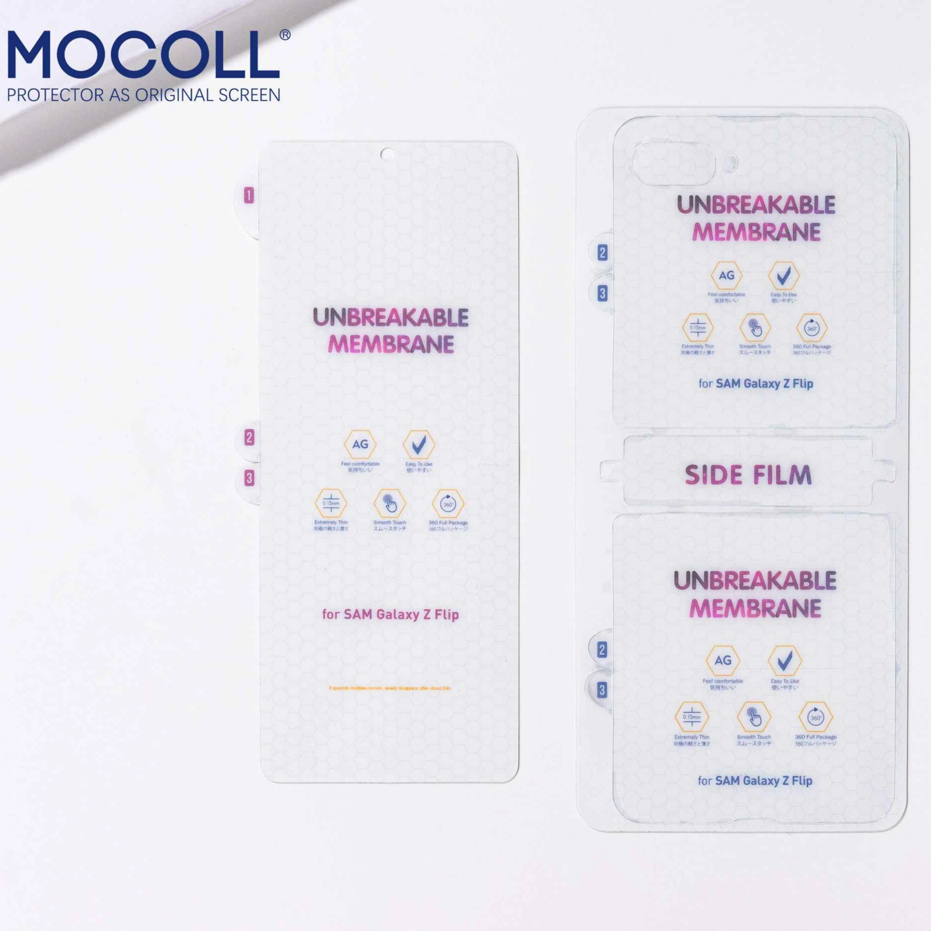 
Mocoll Matte Soft TPU Film Protector Anti Scratch 3D Curved Full Cover TPU Matte Film Screen Protector For Samsung Z Flip 