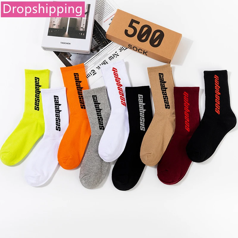 2022 Wholesale Logo Custom Designer Print Socks Cotton Cycling Sports Socks