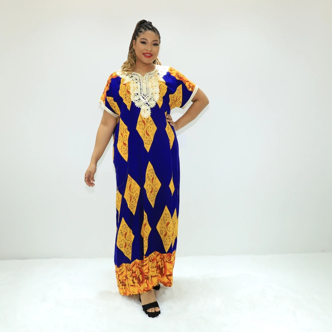 muslim clothing caftan robe africain avec foulard  KT1150-520FY Congo clothing ethnic dress