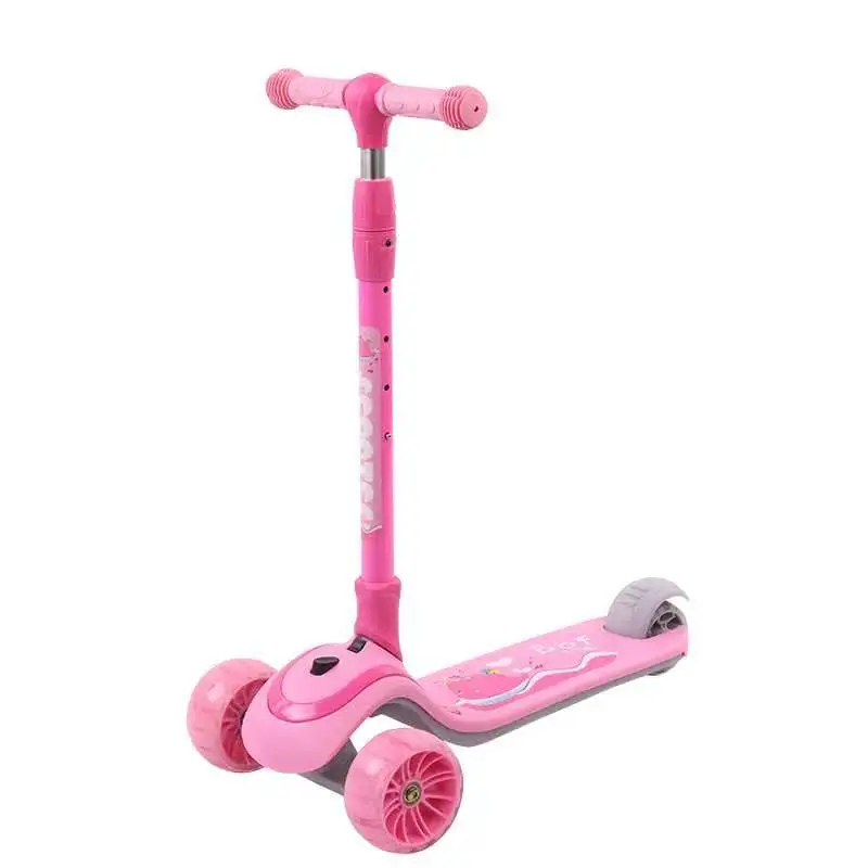 Flexible Foldable Height Adjustable CE Certification With Light and Music Kids Kick Foot Scooters