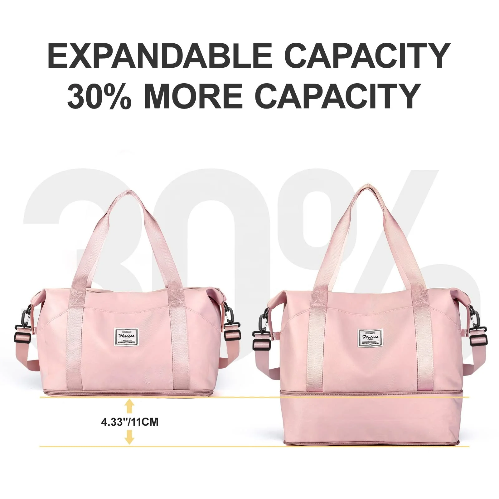 2024 Large Capacity Duffel Sports Bag Custom Logo Women Sport Crossbody Duffle Pink Gym Bag For Girls Gym