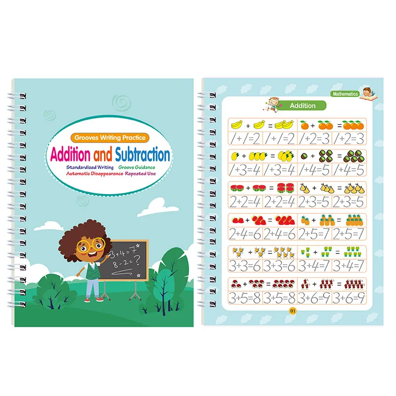 Hot Selling 4Pcs Set Children Practice Copybook Card Reusable Handwriting Calligraphy English Language Book