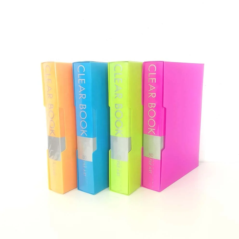 Лидер продаж, водонепроницаемая папка для презентаций из полипропилена с 80 карманами, прозрачная книга с ящиком для хранения для офиса и школы