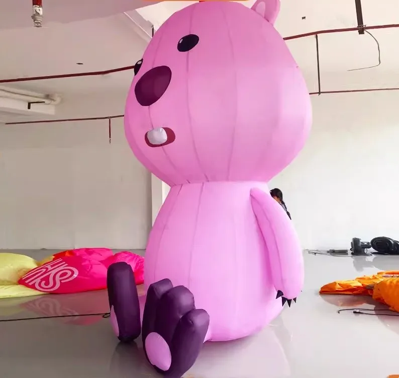 Pink Loopy Cartoon Inflatable Doll Customized Inflatable Pink Beaver Advertisement Outdoor Inflatable Model Decoration For Sale