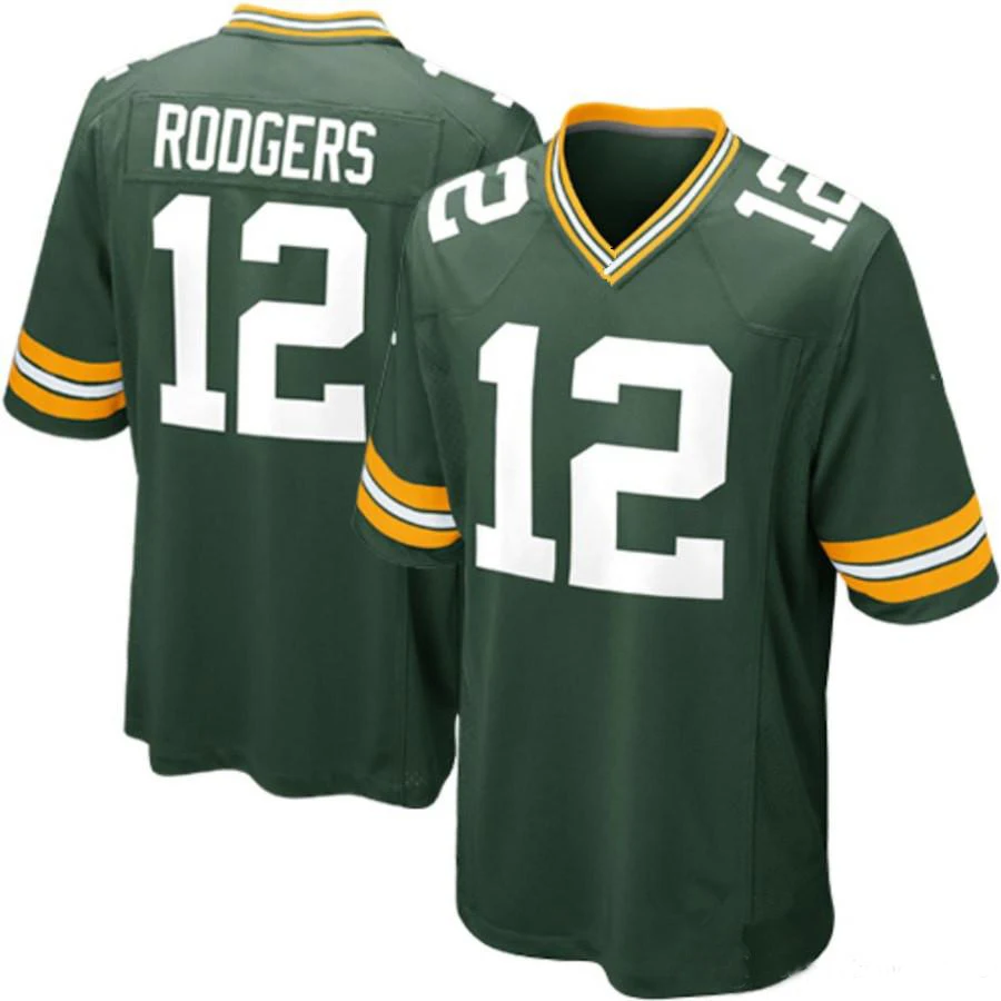 2021 Mens #12 Aaron Rodgers Stitched American Football Jerseys