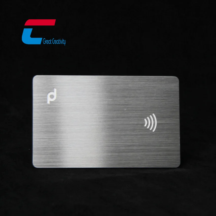 Personalized custom luxury stainless steel card hidden chip business card metal hybrid nfc card