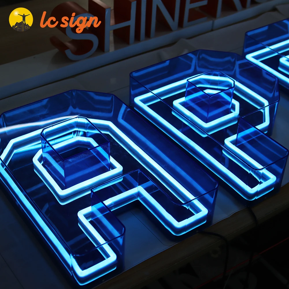 wholesale luminous characters Indoor display 3d logo led illunmiated sign board acrylic custom sign display for store business