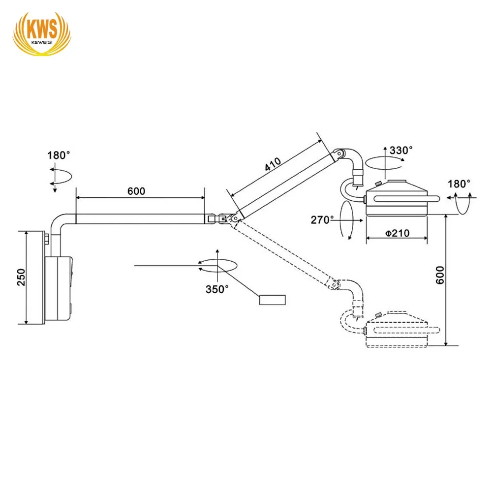 Стоматологическая 12 отверстий светодиодные бестеневые ТТ на стене настенный Операционная лампа контрольная лампа свет лампы KD-2012D-1