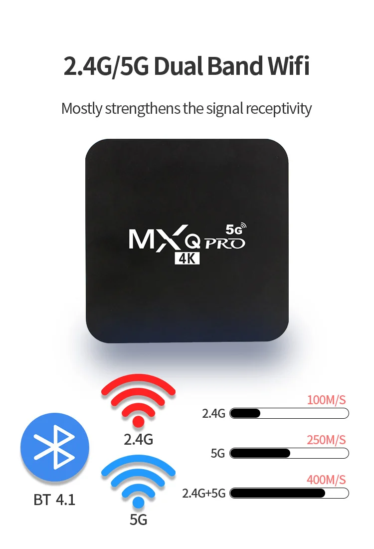 Android Tv Box 10.0 Smart TVBox Wifi HDR 4K H.265 RAM 2g ROM 16G real Media Player Set Top Box