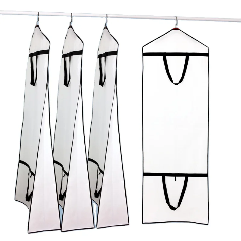 Factory Supply Wholesale Long Customized Non Woven Bridal Gown Garment Bags With Zipper