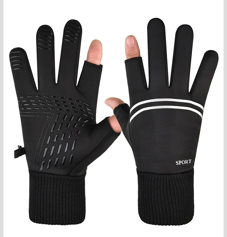 Custom Design Winter Cycling Racing Gloves Water Resistant Thermal Running Driving Hiking Windproof Screen Touch Cycling Glove
