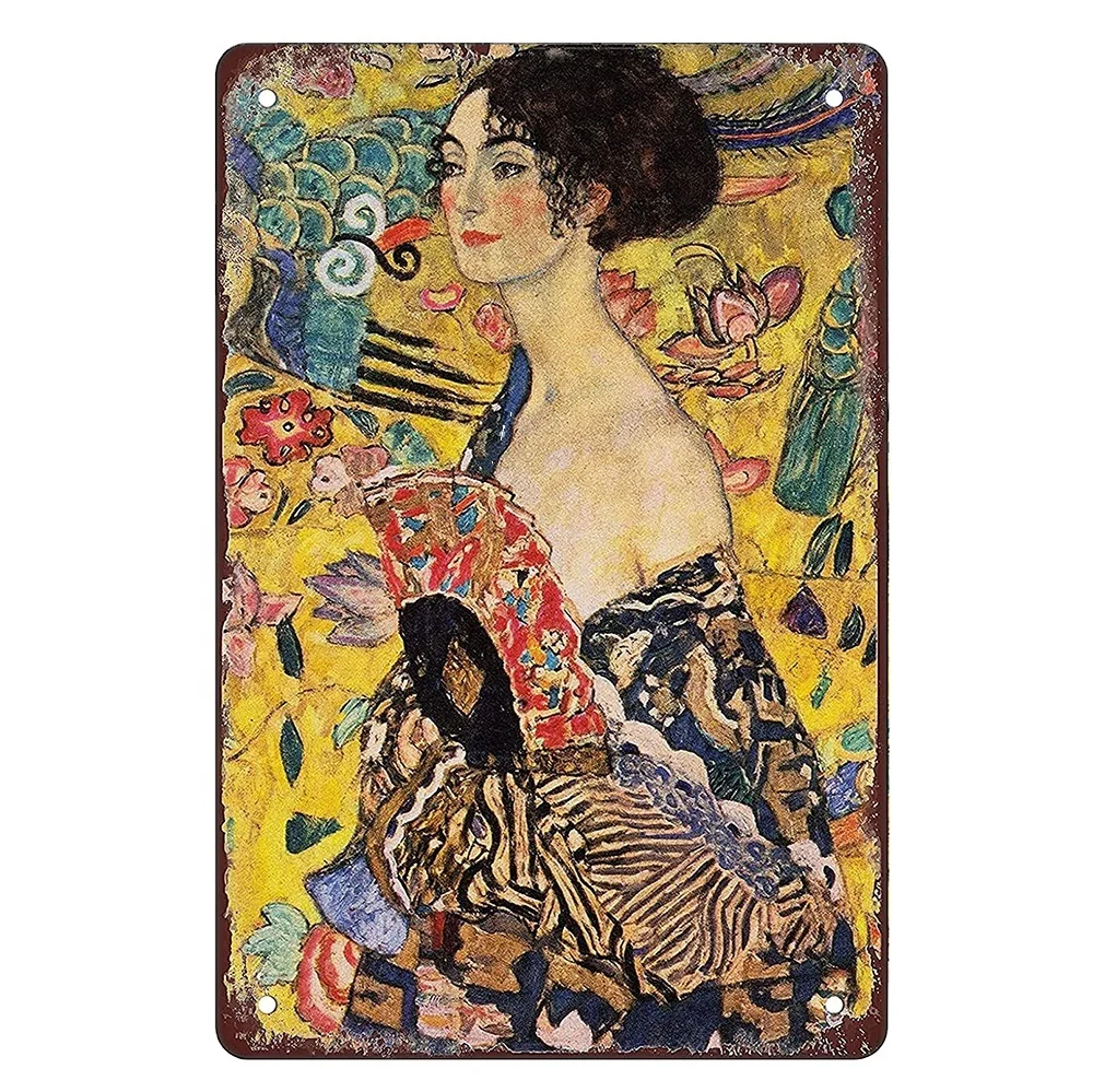 Декоративные знаки 12X8 дюймов Klimt, художественный сувенир с принтом, металлические настенные декоративные винтажные жестяные знаки в стиле ретро