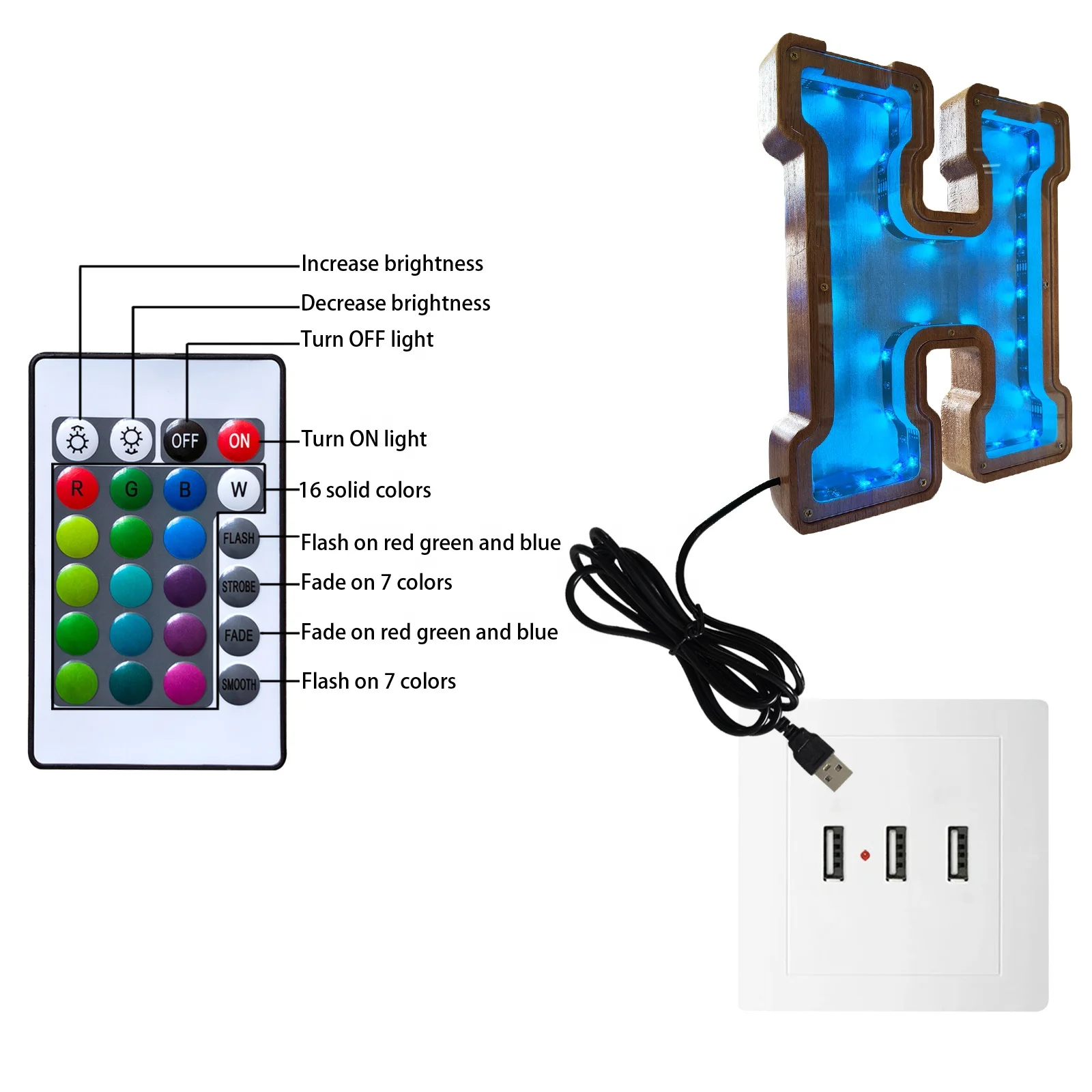 Wooden Piggy Bank Capital Letters for Children Birthday Gifts