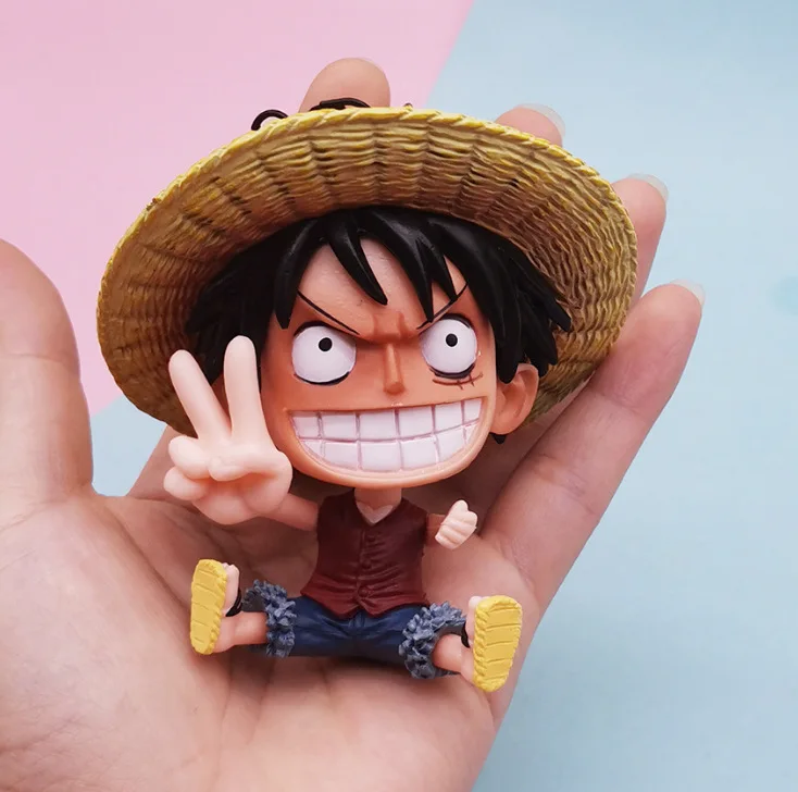 Japanese Anime Character One Piece  Luffy Sanji Nami Luffy Luo Zoro Anime Figure Toys Keychain