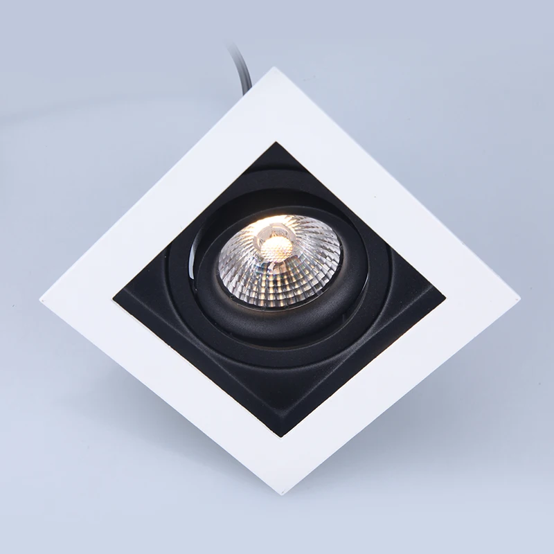 DC37V Traditional Ceiling Recessed LED Anti-Glare Downlight 7W White Black Dimmable Square Downlight