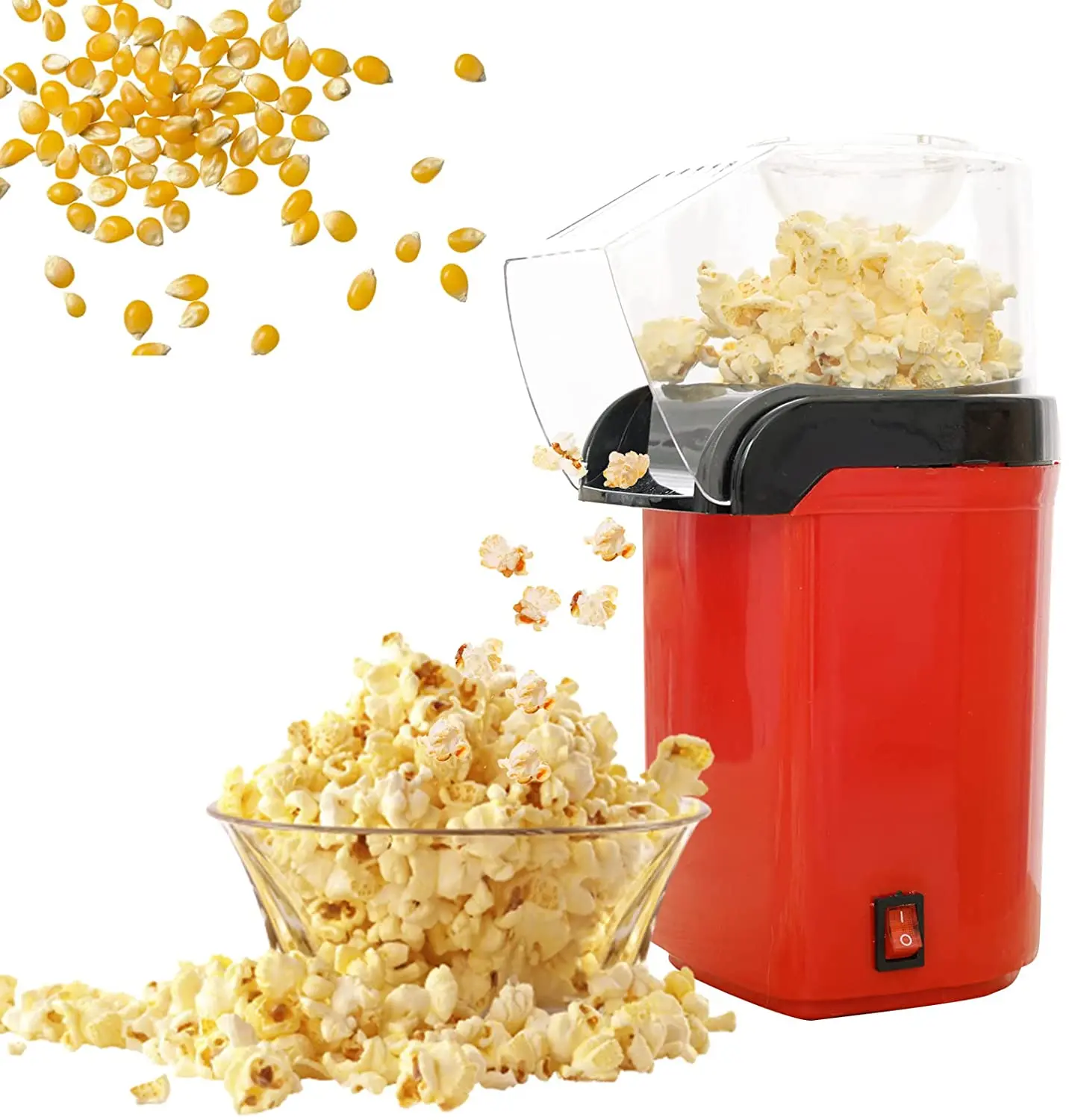New Product 2022 Hot Air Popcorn Popper Maker Electric Popcorn Making Machine with Measuring Cup to Portion Popping Corn Kernels
