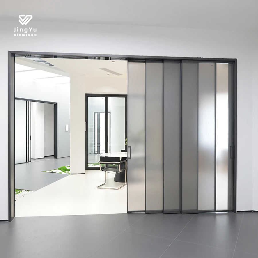 Residential House Commercial Heavy Duty Thermal Aluminum Alloy Frame Sliding Glass Doors For Interior