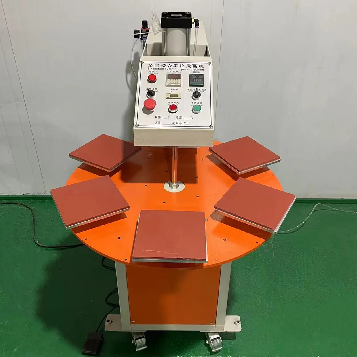 pressing machine for clothes 6*6 inch 16*20 inch 6 table screen printers heat press machine