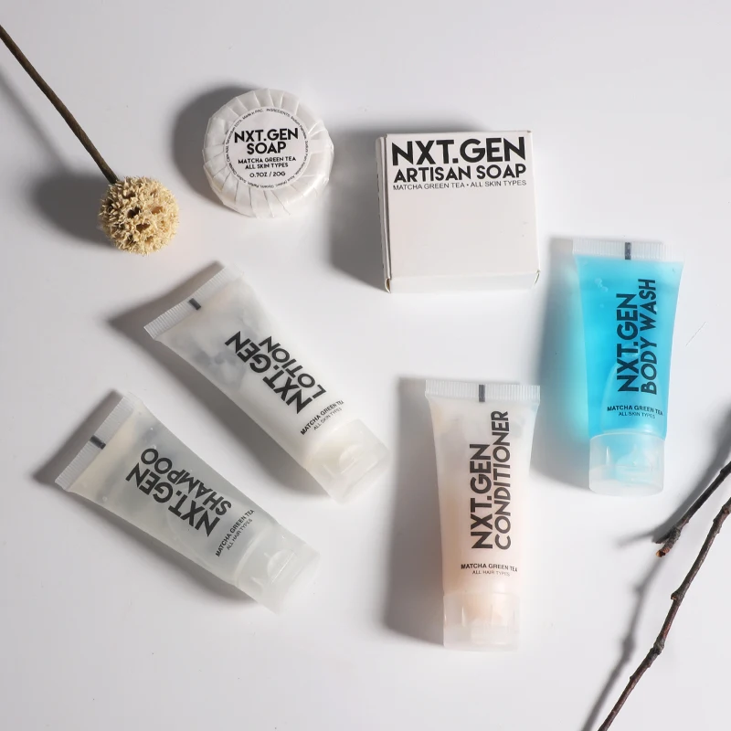 Logo Mini Hotel Shampoo and Conditioner Bio degradable Shower Gel For Hotel