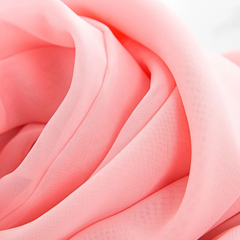 Hot sale composite 100% polyester dobby georgette plain dyed fabric making garment