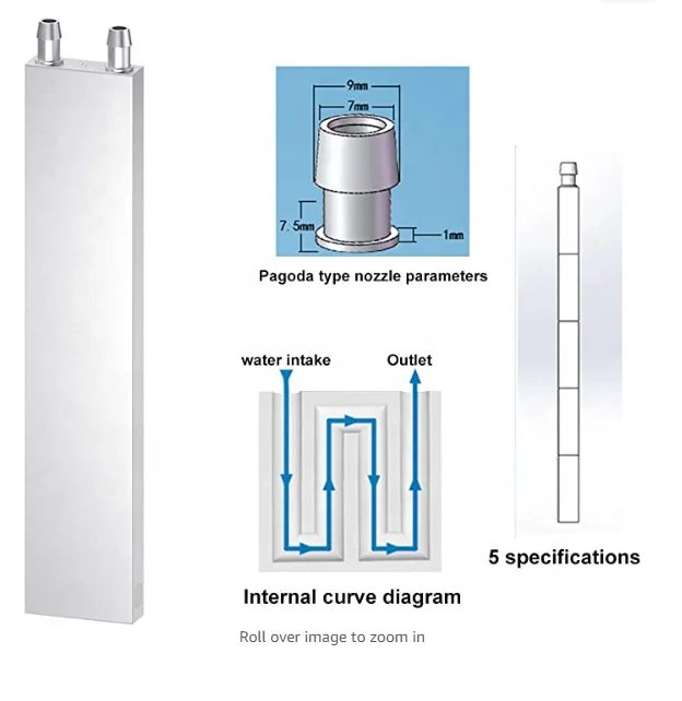 Aluminum water cooling block liquid water cooler heat sink system for PC computer cpu graphics radiator