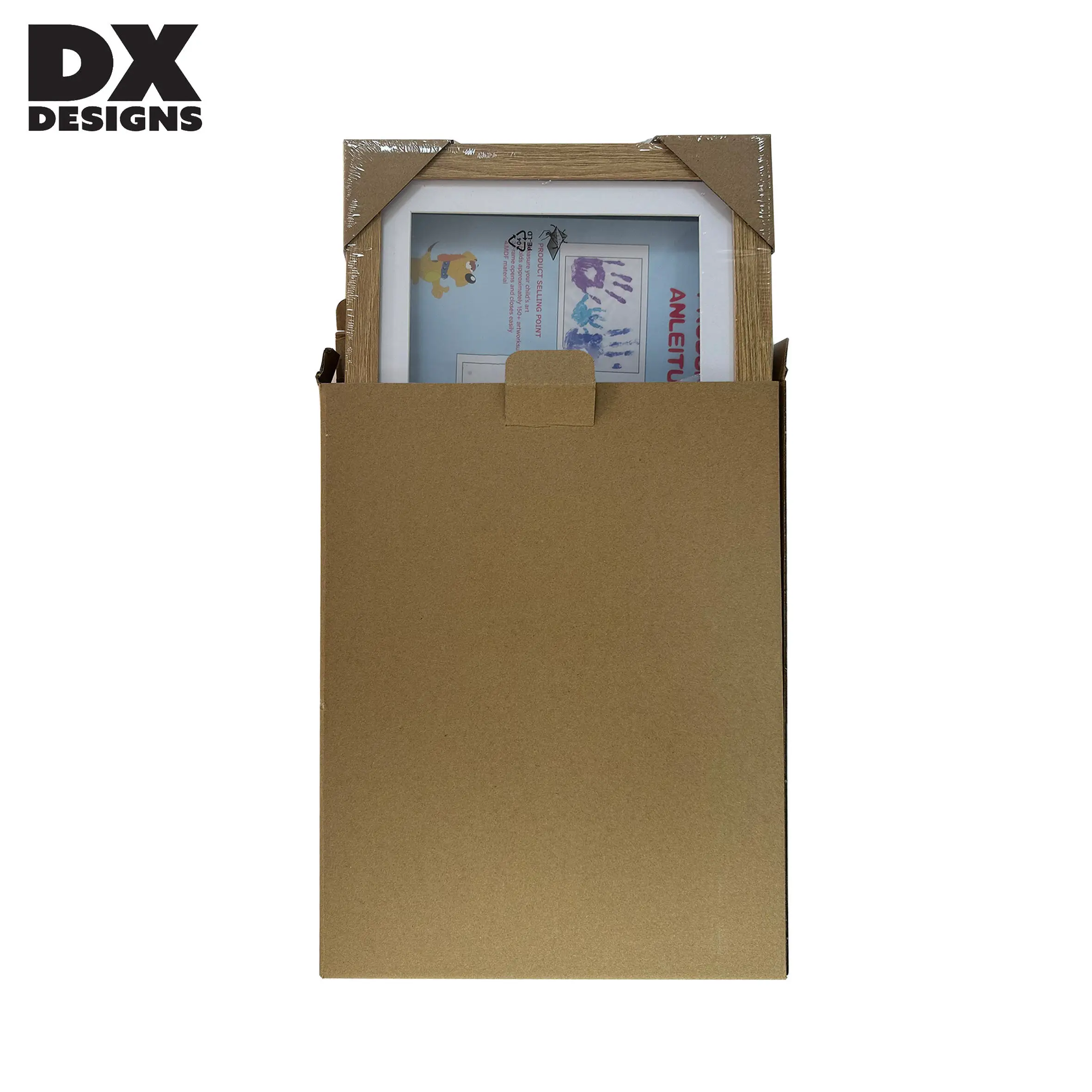 Custom Size Kids Artwork Frames with Mat Changeable  Artwork Display Storage Black White  Frame for  Wall or Table
