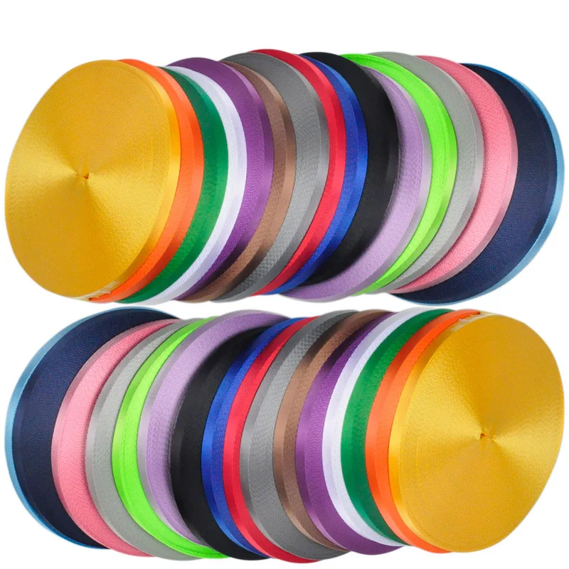 20mm/25mm/32mm/38mm/50mm Colorful Polyester Solid Color Webbing Tape High Tenacity Twill Herringbone for Backpack Webbing