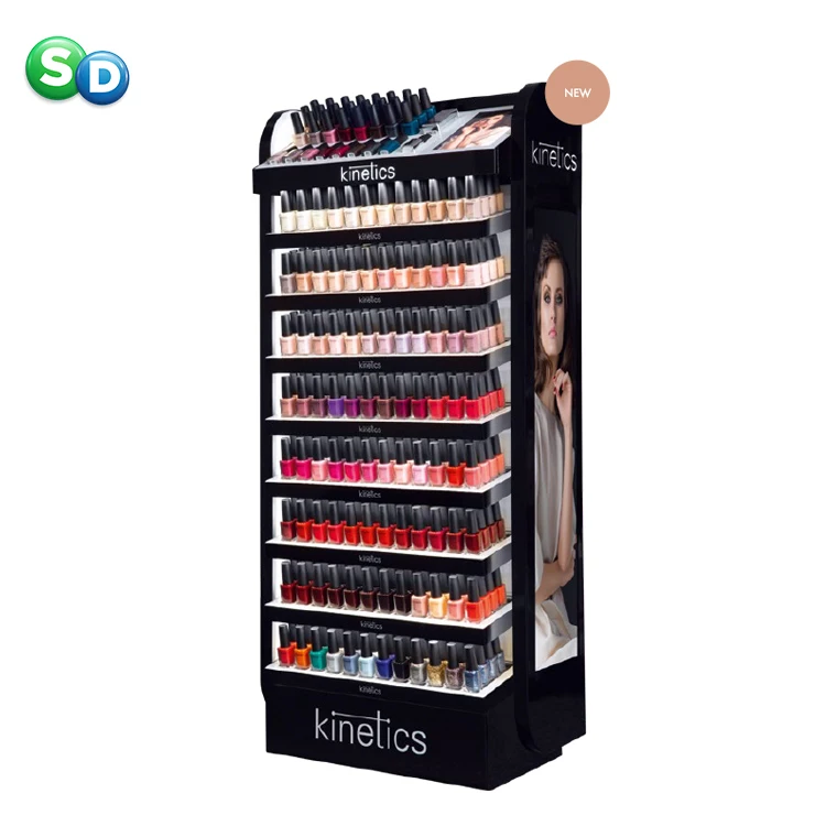 New design makeup retail store promotion POP POSM beauty shop floor standing display racks cosmetic stand display