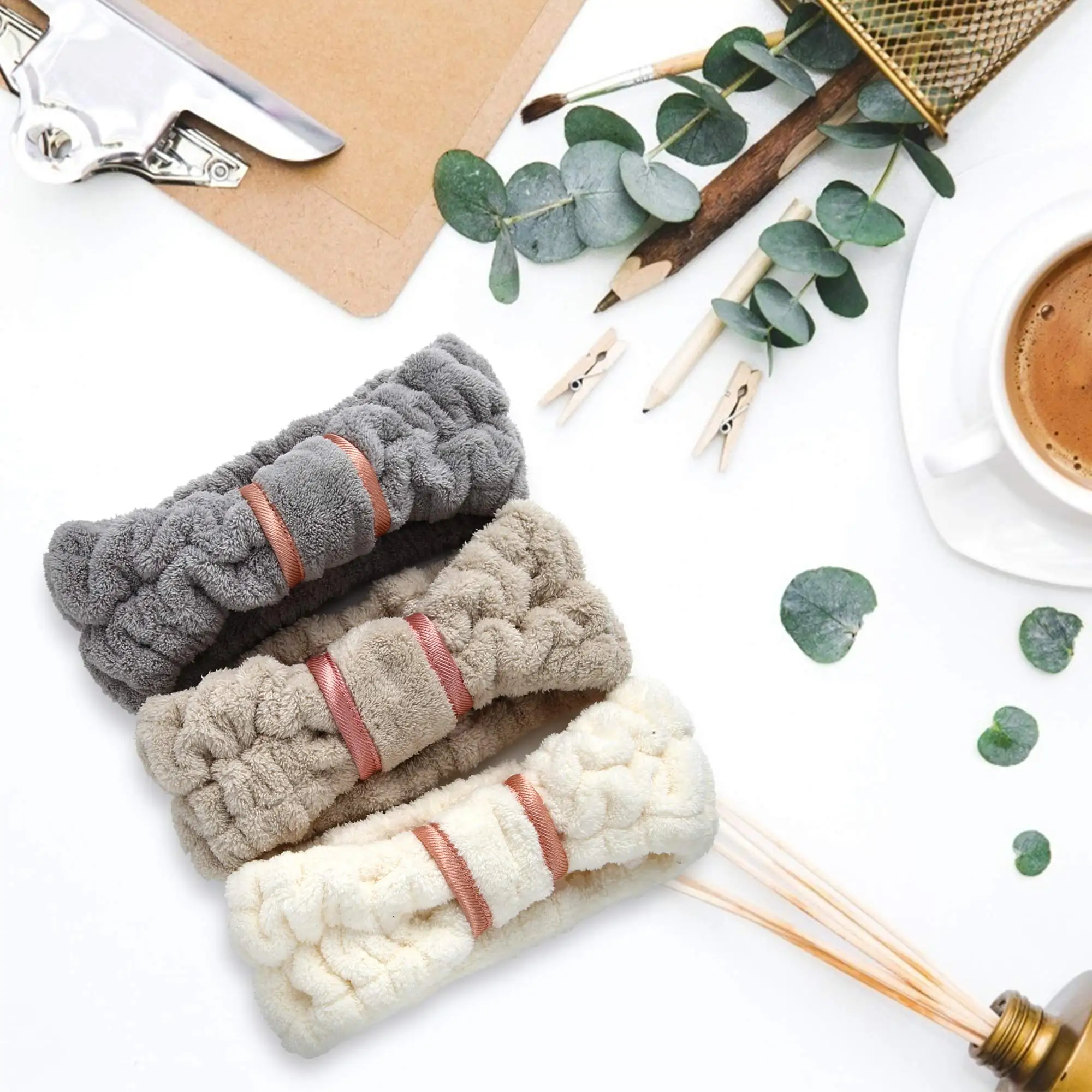 Microfiber Makeup Headband with Bow Hair Band for Washing Face Facials Skincare Shower Purple headband