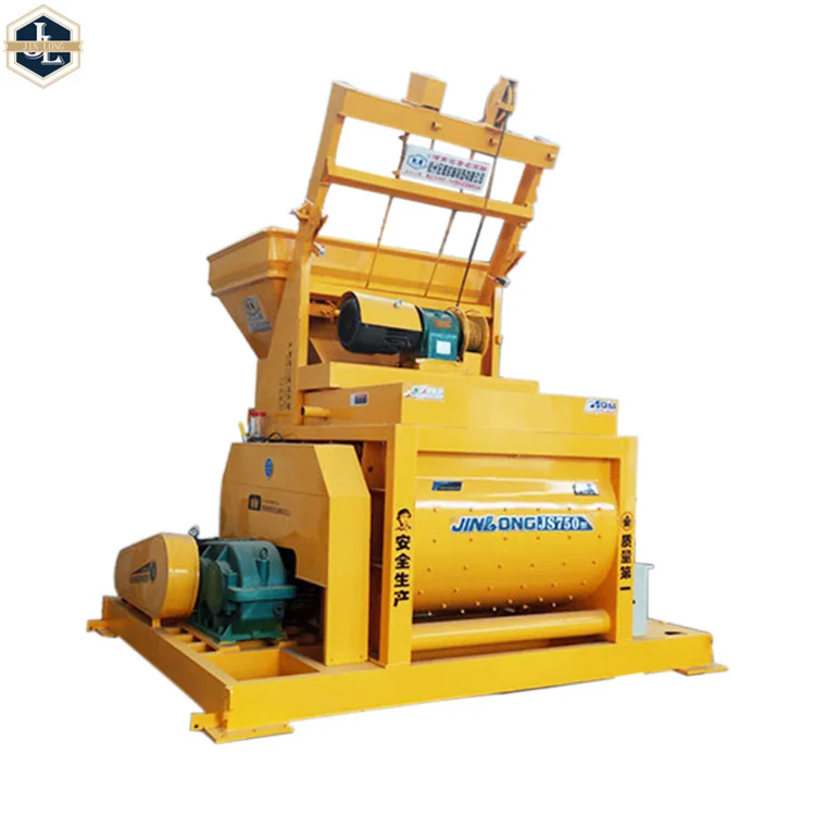 Concrete batching plant concrete cement ready mix double-shaft forced js 750 automatic concrete mixer