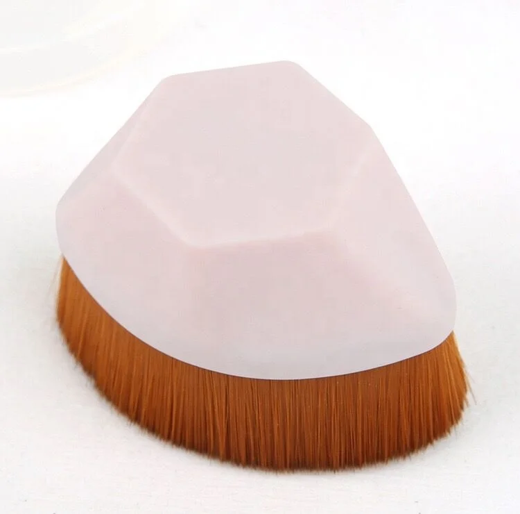 Wholesale Top Cosmetic Flat Brush Bamboo Fiber Hair Single Kabuki No Trace Foundation Brush For Makeup