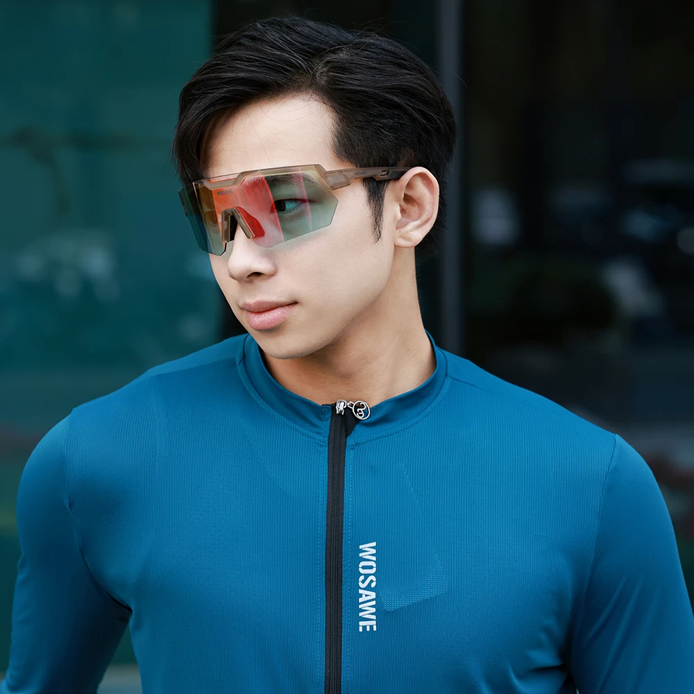 WOSAWE Men New Type Designed Bike Cycling Glasses Cycling Polarized Sport Sunglass Protection Cycling Glasses Eyew
