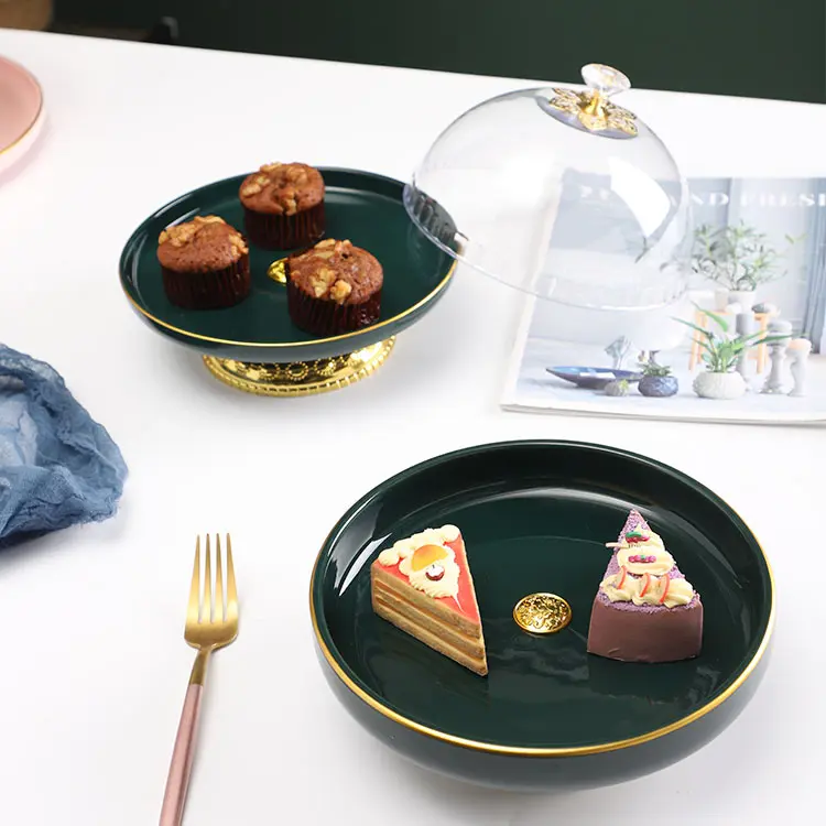 Modern Style Cake Tray Party Decoration Round Plate 2-layer Fruit Tray Wedding Service Platter Candy Plate