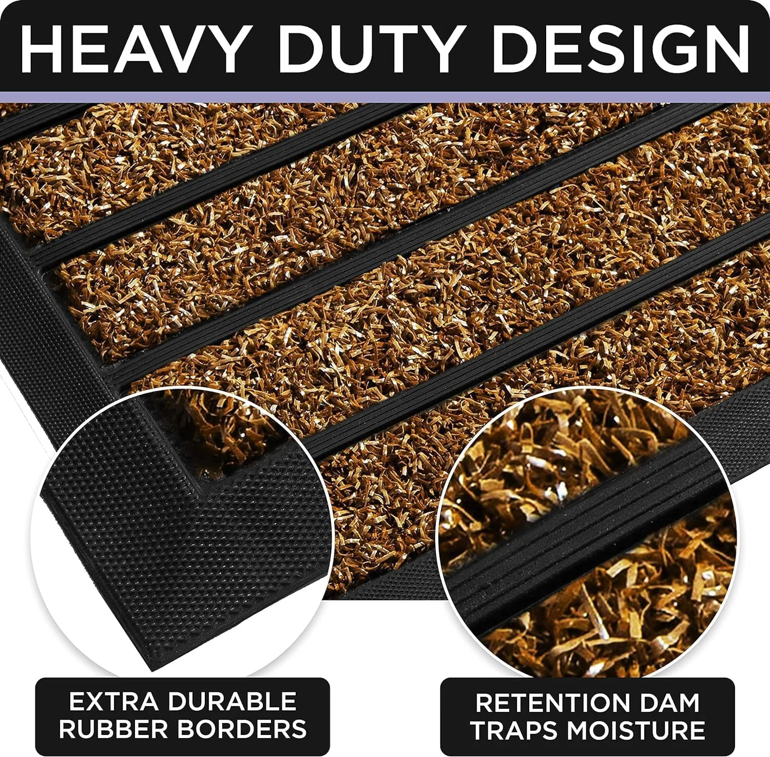 Door Mat Outside Entrance - Extra Durable Rubber Welcome Mat Outdoor - Dirt Tripping Mat Indoor