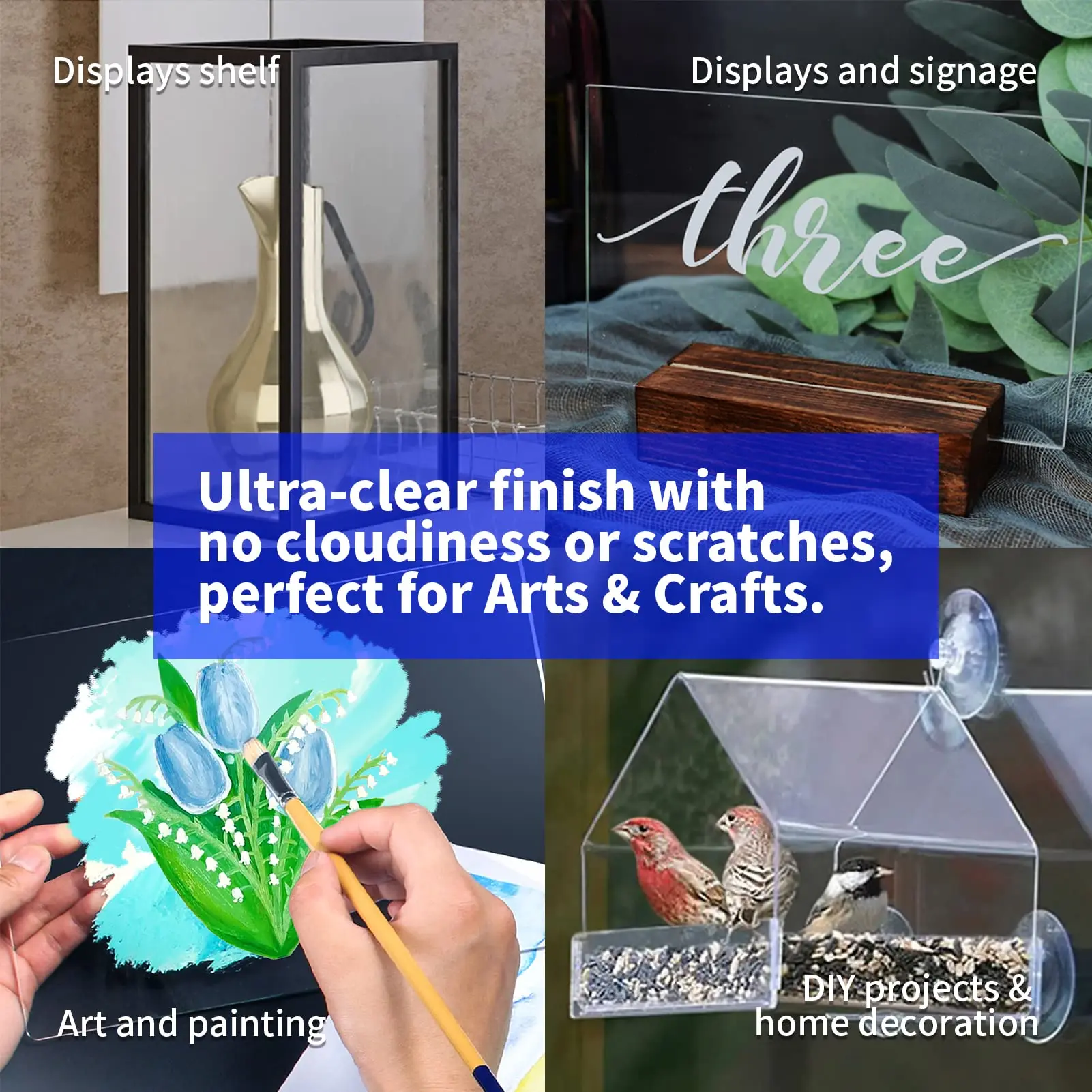 Cut to Size High Transparent Engraving Acrylic Display Sheets UV Printing Blank Acrylic Sheet for Display