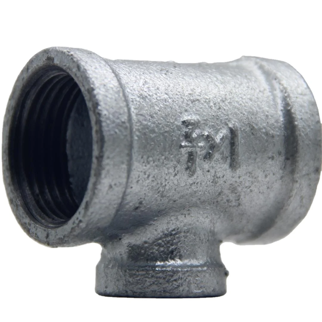 Galvanized threaded QIAO brand tee casting iron pipe fitting reducing 3 way for plumbing materials pipe fitting