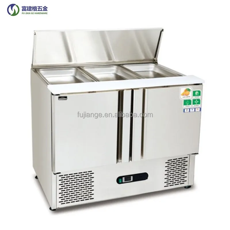 Height 950mm Europe Commercial Stainless Steel Refrigerator Freezer GN Counter With Backsplash Restaurant Kitchen Four Door